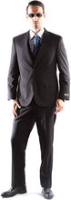 Load image into Gallery viewer, Caravelli Men&#39;s Super 150&#39;s Poly/Viscose Wool Feel Single Breasted 2 Button Slim Fit 2pc Suit Style S600512H in Black 501 (free shipping)