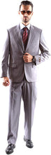Load image into Gallery viewer, Caravelli Men&#39;s Super 150&#39;s Poly/Viscose Wool Feel Single Breasted 2 Button Slim Fit 2pc Suit Style S600512H in Lt Gray 538 (free shipping)