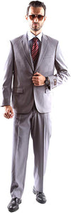 Caravelli Men's Super 150's Poly/Viscose Wool Feel Single Breasted 2 Button Slim Fit 2pc Suit Style S600512H in Lt Gray 538 (free shipping)