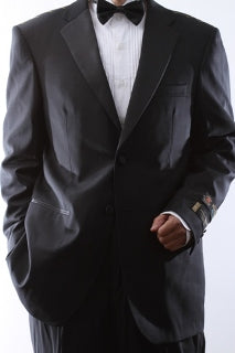 Prontomoda Europa Men's 2 Button Super 140s Natural Stretch Wool Tuxedo 2 pc Suit Black T400412N (free shipping)
