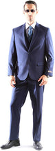 Load image into Gallery viewer, Caravelli Men&#39;s Super 150&#39;s Poly/Viscose Wool Feel Single Breasted 2 Button Slim Fit 2pc Suit Style S600512H in Midnight Blue 560 (free shipping)