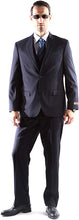 Load image into Gallery viewer, Caravelli Men&#39;s Super 150&#39;s Poly/Viscose Wool Feel Single Breasted 2 Button Slim Fit 2pc Suit Style S600512H in Navy 503 (free shipping)